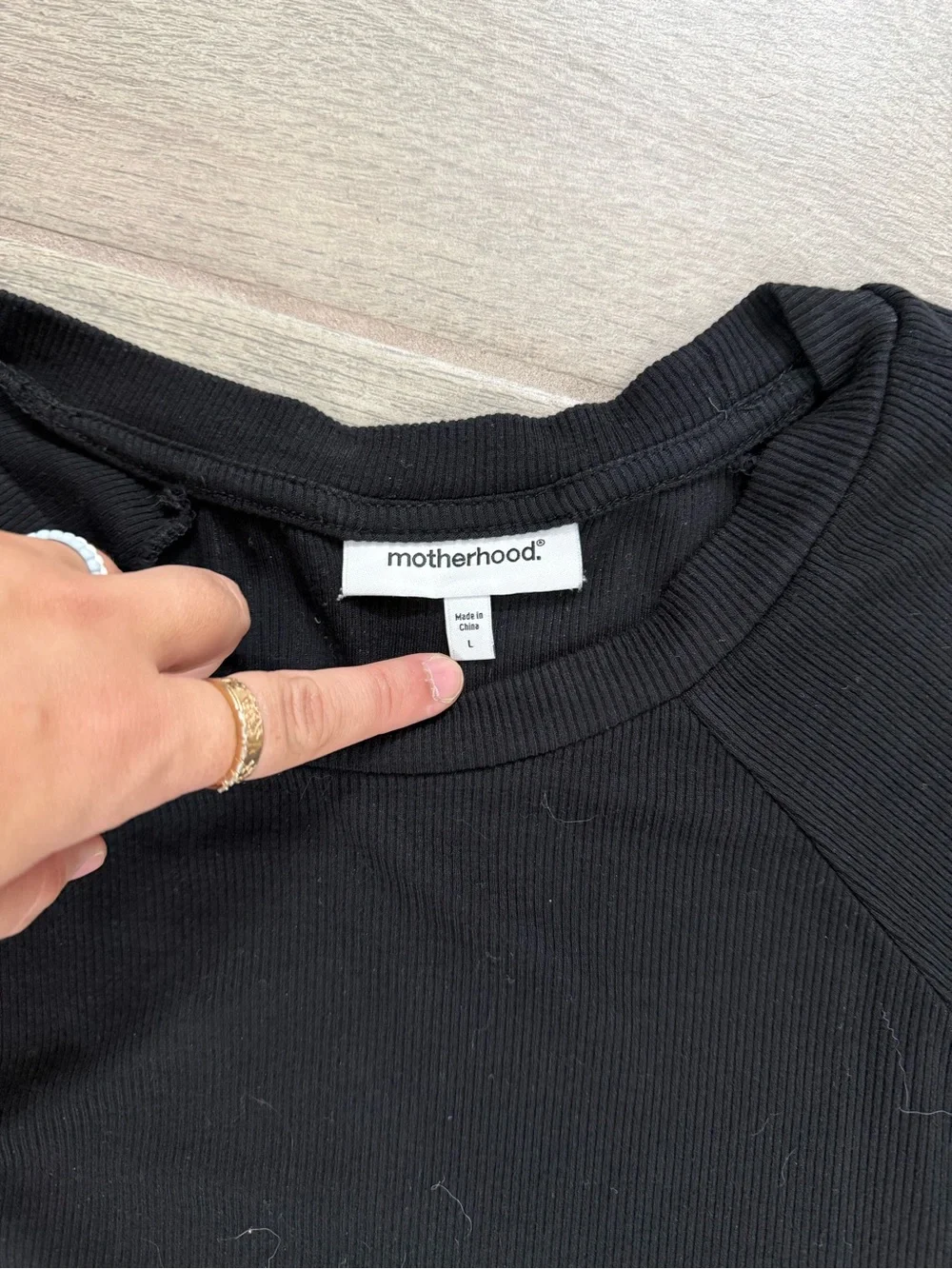 Black Short-Sleeve Maternity Dress